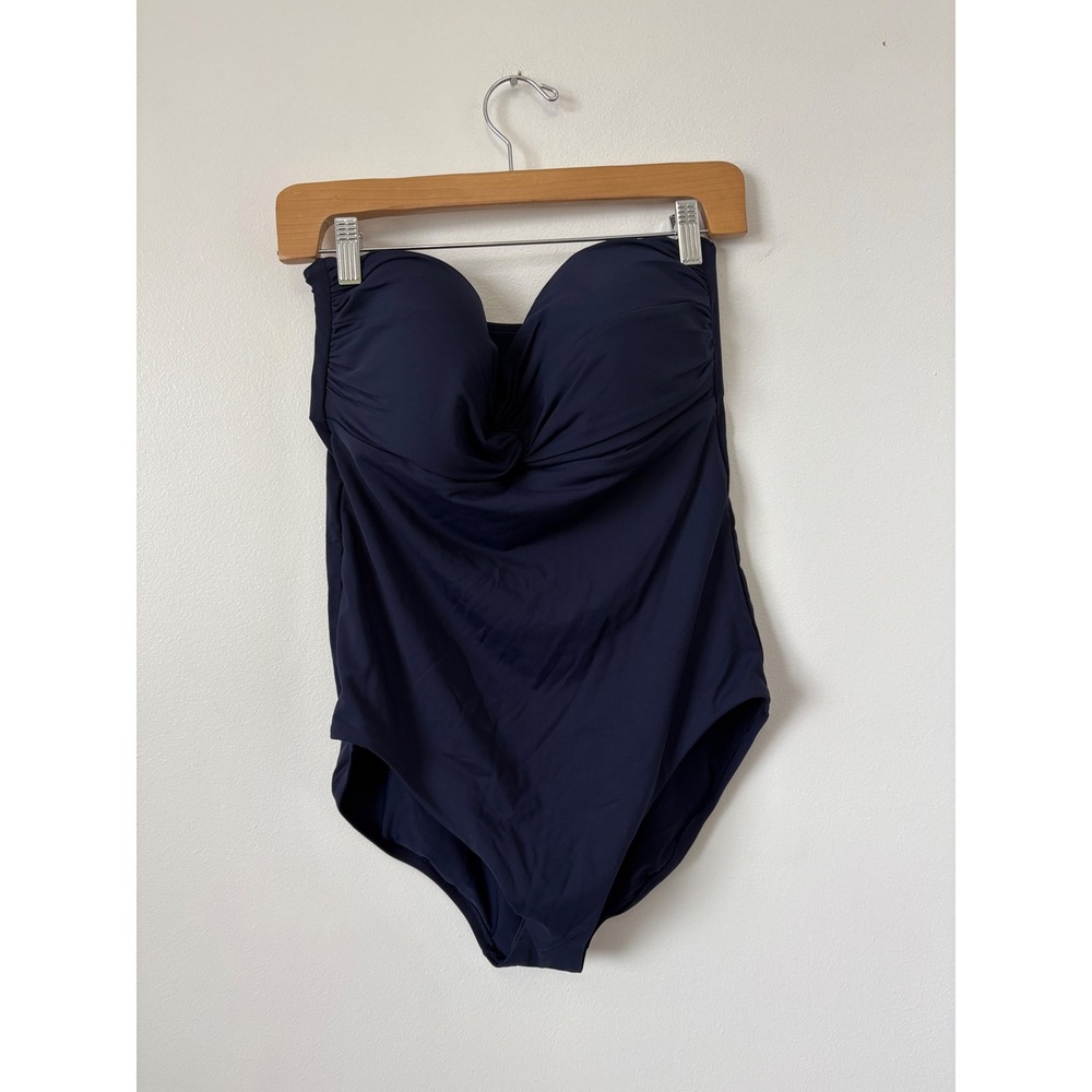 NWT CALIA Twisted Bandeau One Piece Swimsuit – Opulent Blue – Size 12 - Picture 2 of 6